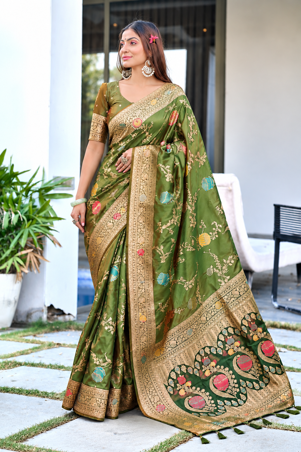 Ready to Wear Paithani Woven Pure Silk Saree