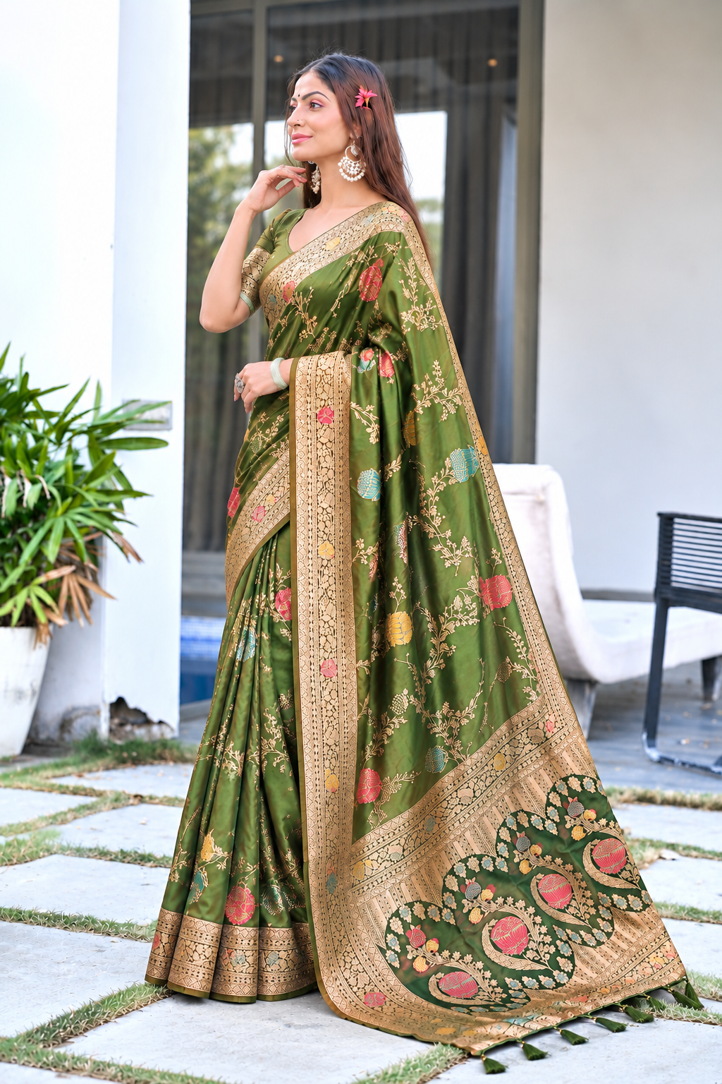 Ready to Wear Paithani Woven Pure Silk Saree