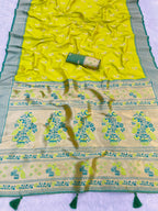 Zari Woven Paithani Pure Silk Saree With Tussle