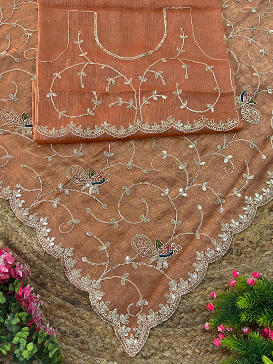 Jimmy Chu Embroidered Saree with Gotta Patti Work