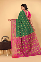 Pionex Woven Katan Kanjivaram Soft Lichi Silk Sarees