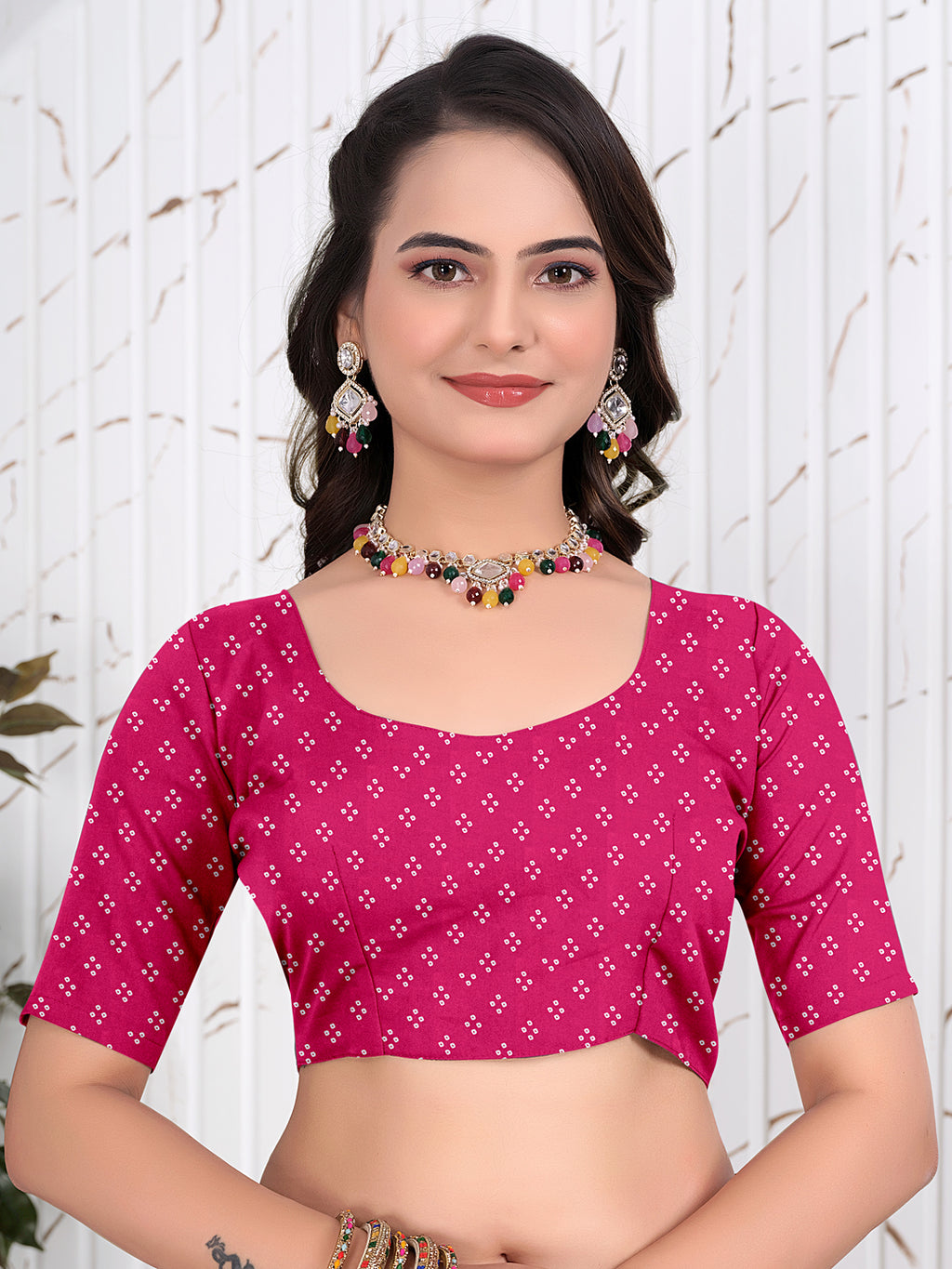 Bandhani Printed Satin Silk Saree for Party Look