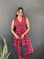 Printed V-Neck Co Ord Sets For Office Wear