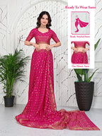 Banarasi Ready-to-Wear Jacquard Saree in Crepe Fabric