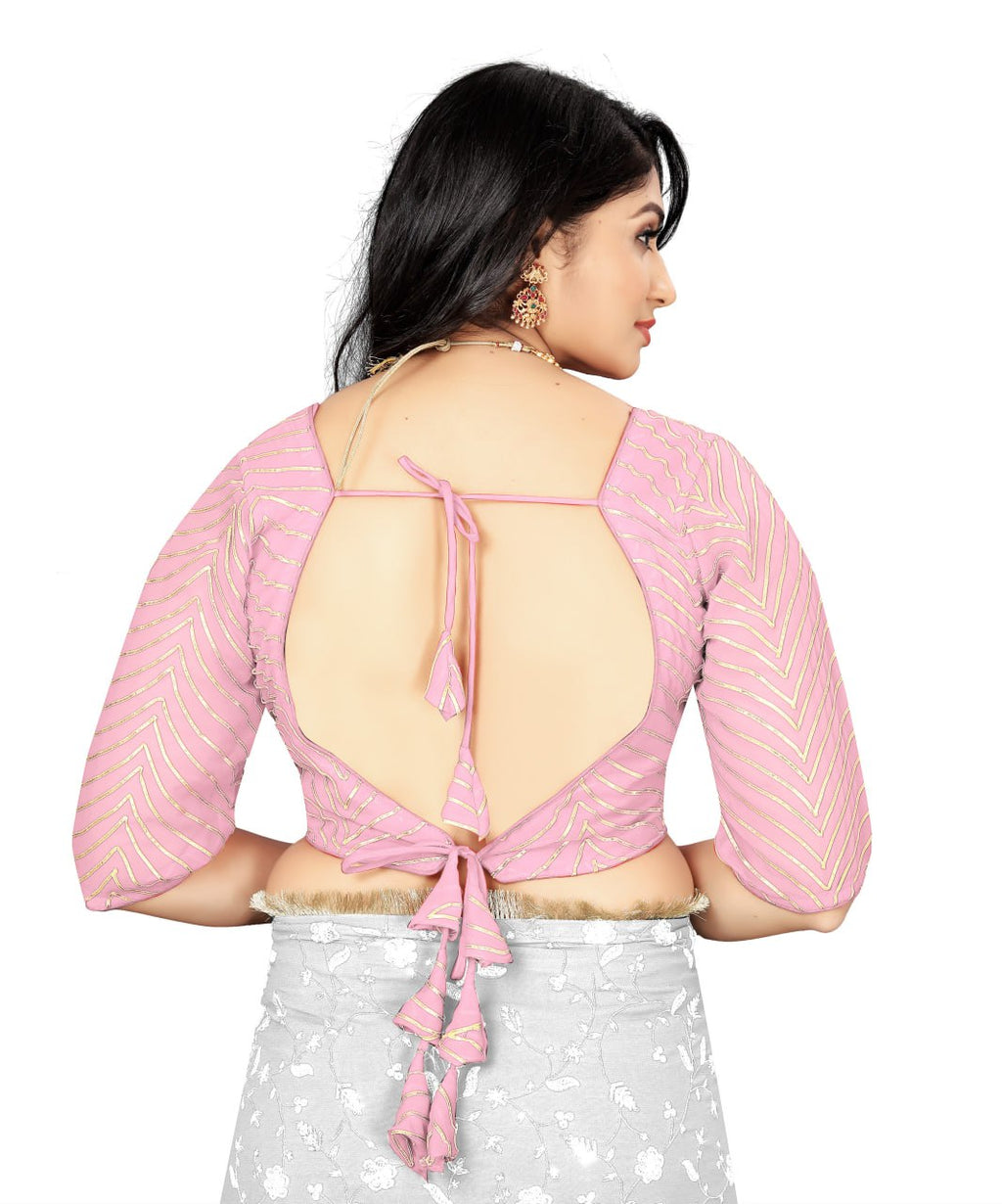 Georgette Padded Blouse with Full Embroidery Work