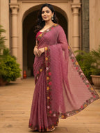 Cotton Silk Bandhani Printed Saree with Embroidery Work Border