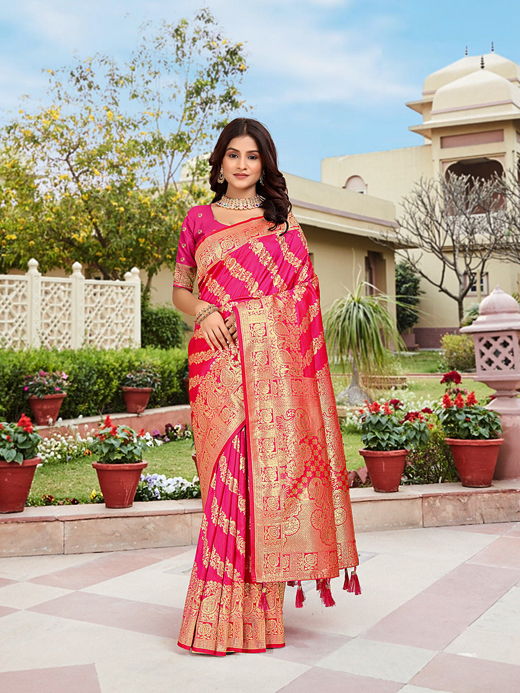 Rama Woven Jacquard Kanjivaram Pure Silk Saree