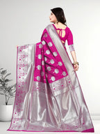 Pionex Banarasi Softy Copper Zari Weaving Brocade Saree