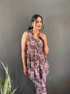 Printed V-Neck Co Ord Sets For Office Wear