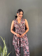 Printed V-Neck Co Ord Sets For Office Wear