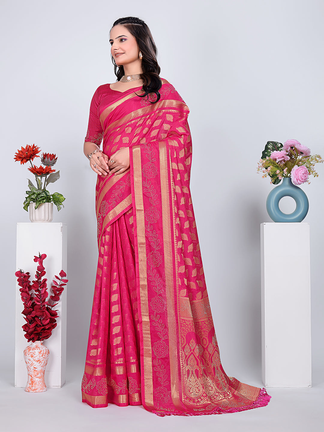 Banarasi Georgette Siroski Work Saree