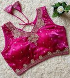 Jimmy Choo Fabric Sequin Embroidered V-Neck Blouse with Tussels