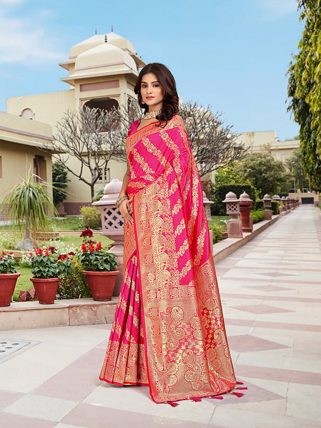 Rama Woven Jacquard Kanjivaram Pure Silk Saree