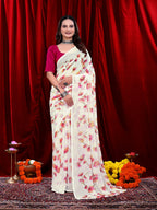 Women's Ready-to-wear Floral Printed Georgette Saree