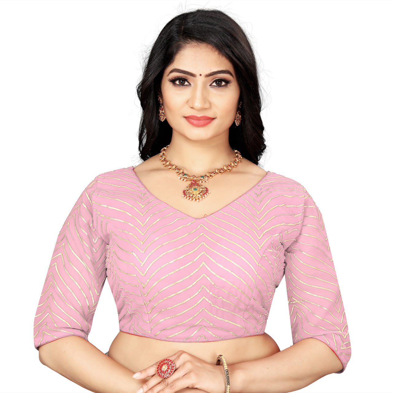 Georgette Padded Blouse with Full Embroidery Work