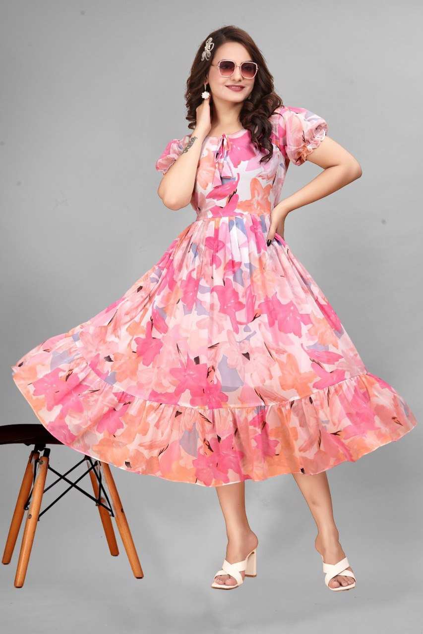 Graceful Light Blue Fit and Flare Dress for Women