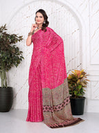 Abstract Printed Pure Crepe Silk Saree