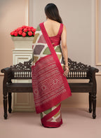Satin Bandhni Printed Party wear Saree