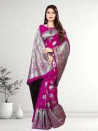 Pionex Banarasi Softy Copper Zari Weaving Brocade Saree