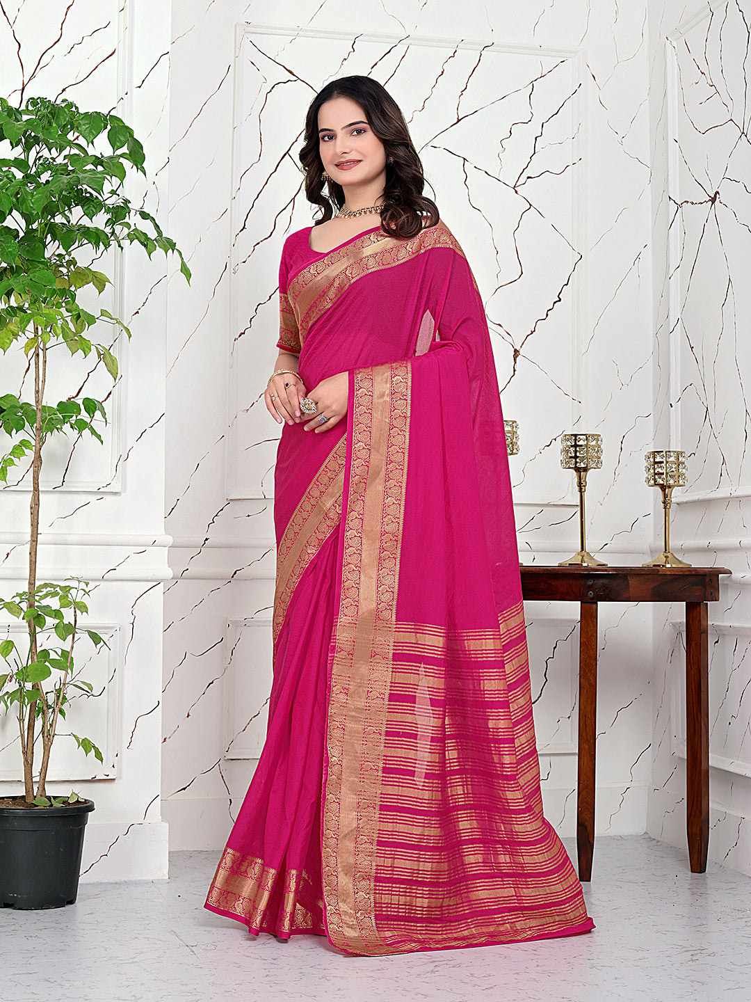 Ready-to-Wear Jacquard Saree in Crepe Banarasi Fabric