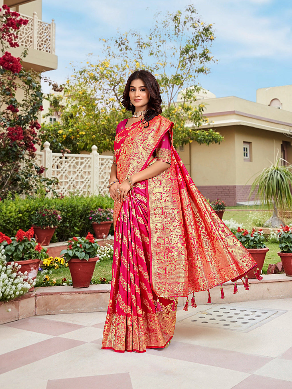 Rama Woven Jacquard Kanjivaram Pure Silk Saree