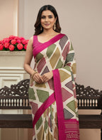 Satin Bandhni Printed Party wear Saree