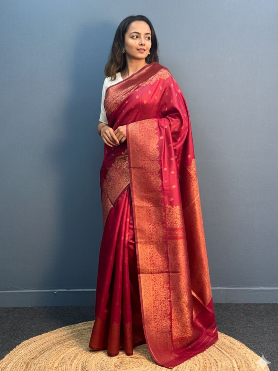Elegant Patola Print Jacquard Woven Cotton Silk Saree with Zari Butta Work