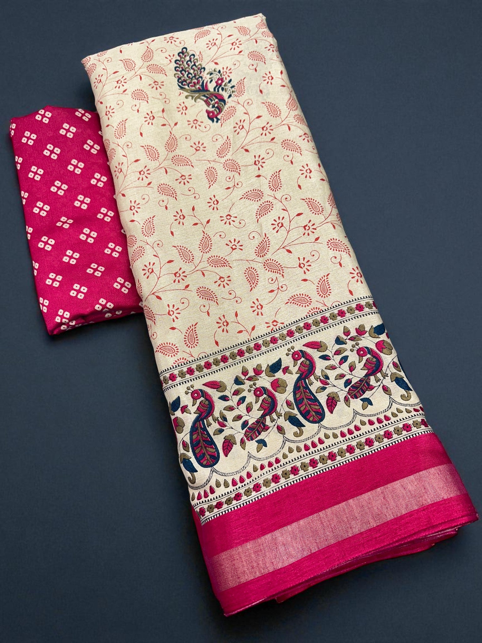 Pashmina Print  Pure Mulmul Cotton Saree