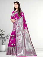 Pionex Banarasi Softy Copper Zari Weaving Brocade Saree