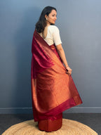 Elegant Patola Print Jacquard Woven Cotton Silk Saree with Zari Butta Work