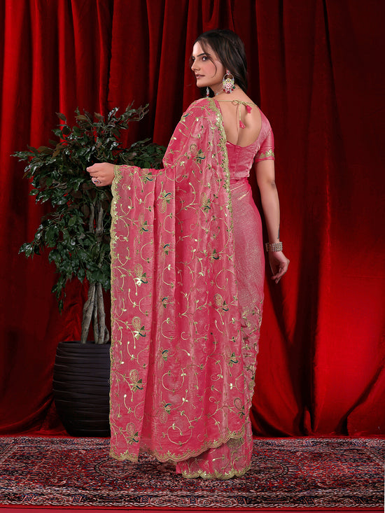 Jimmy Chu Embroidered Saree with Gotta Patti Work
