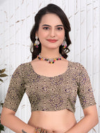 Abstract Printed Pure Crepe Silk Saree