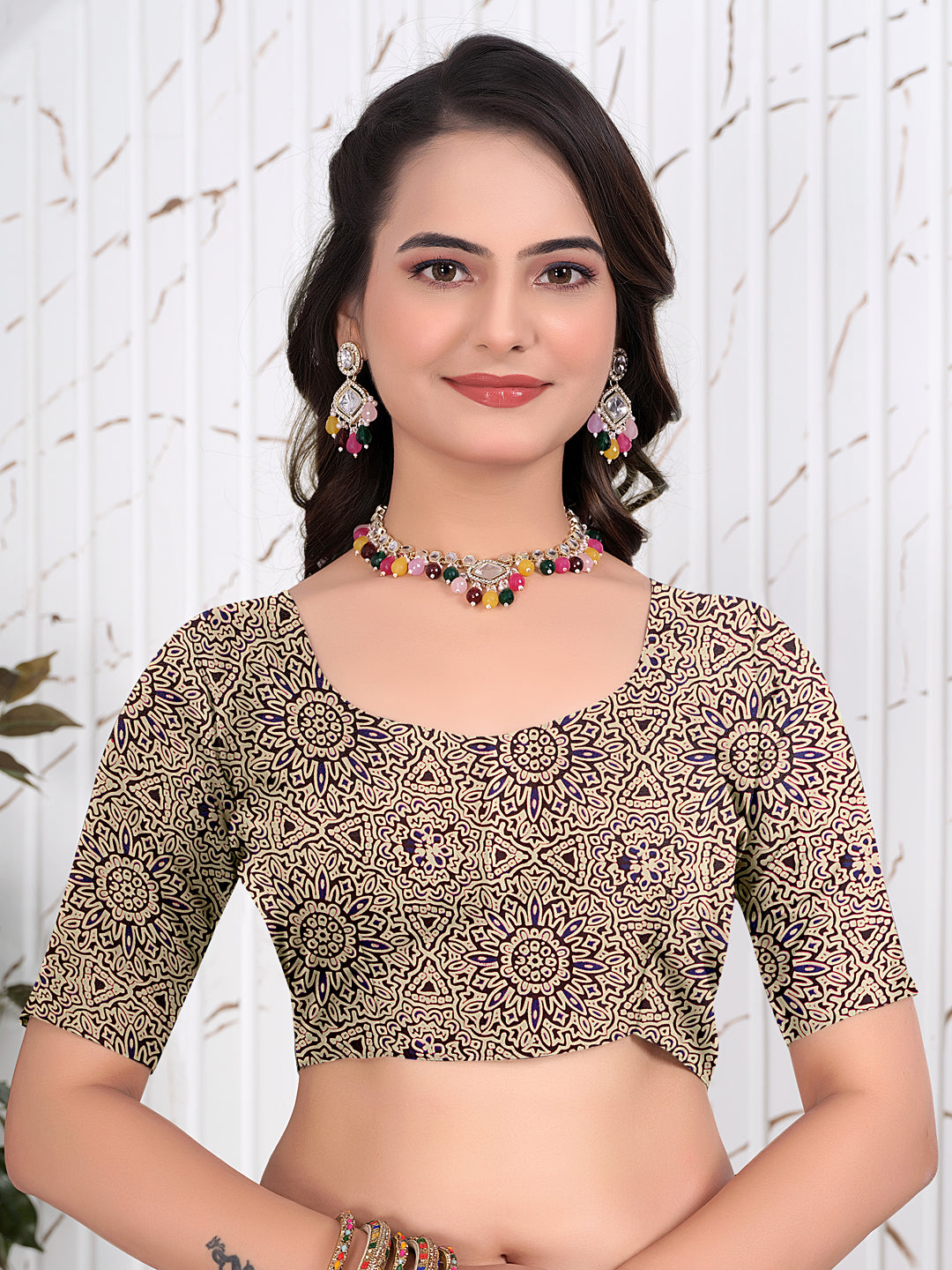 Abstract Printed Pure Crepe Silk Saree