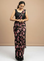 Vibrant Floral Print Georgette Ready to Wear Saree