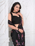 Ready-to-Wear Chiffon Saree with Zari Lines for Party Look