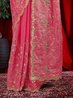 Jimmy Chu Embroidered Saree with Gotta Patti Work