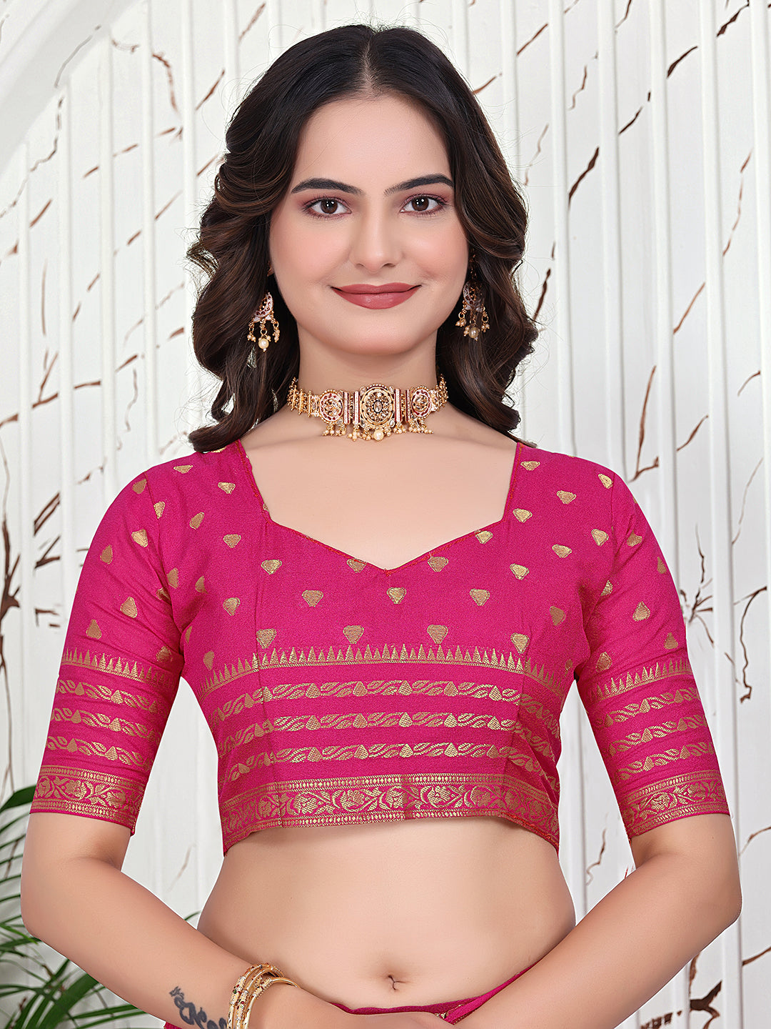 Banarasi Ready-to-Wear Jacquard Saree in Crepe Fabric