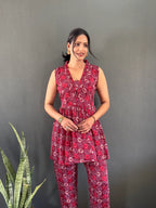 Printed V-Neck Co Ord Sets For Office Wear