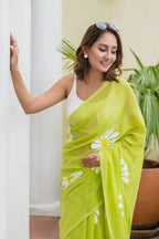 Floral Print Handloom Pure Cotton Saree