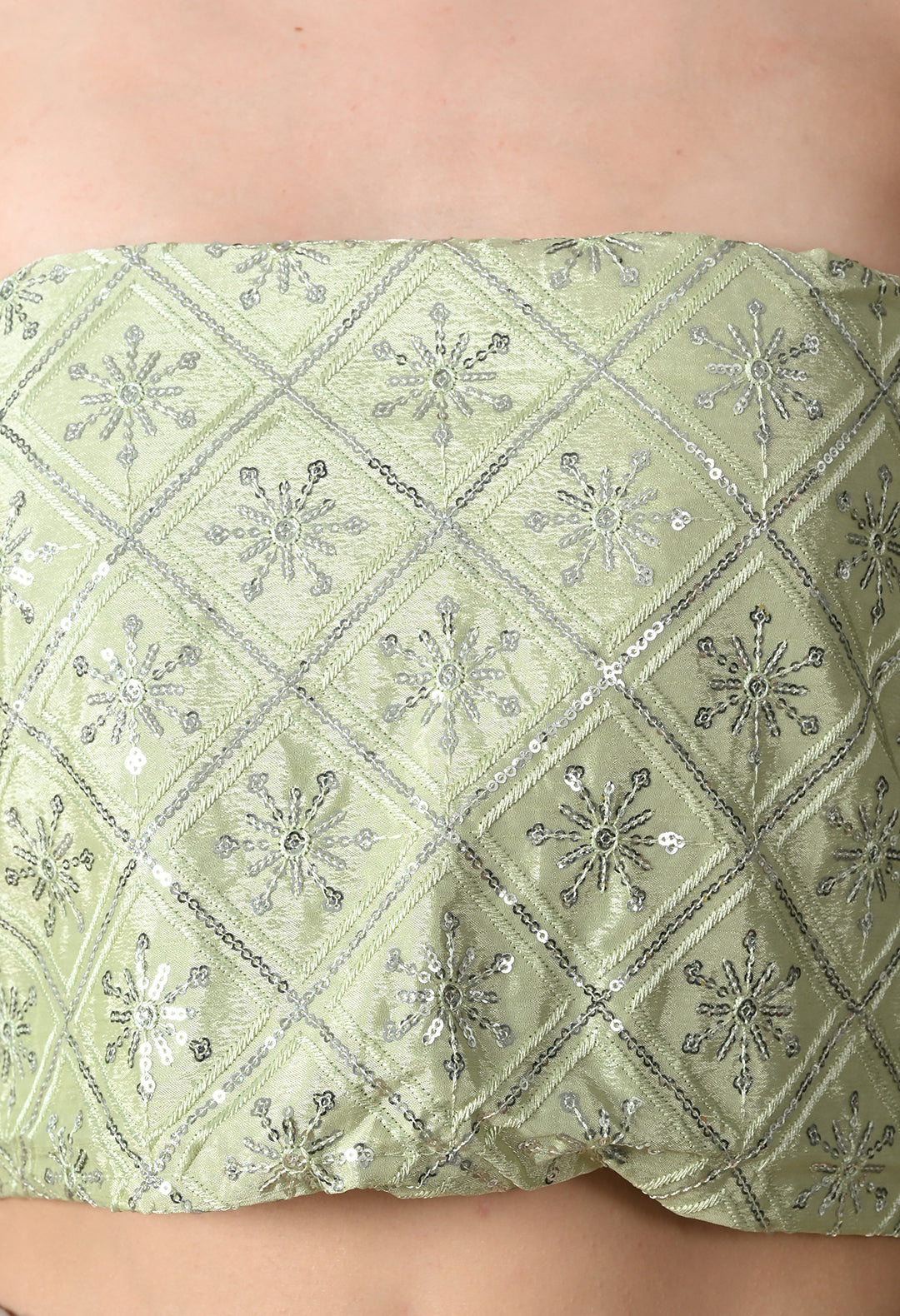 Chinon Solid Saree with Embroidered Lace Border