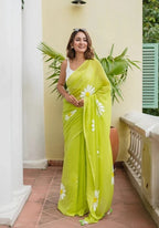 Floral Print Handloom Pure Cotton Saree