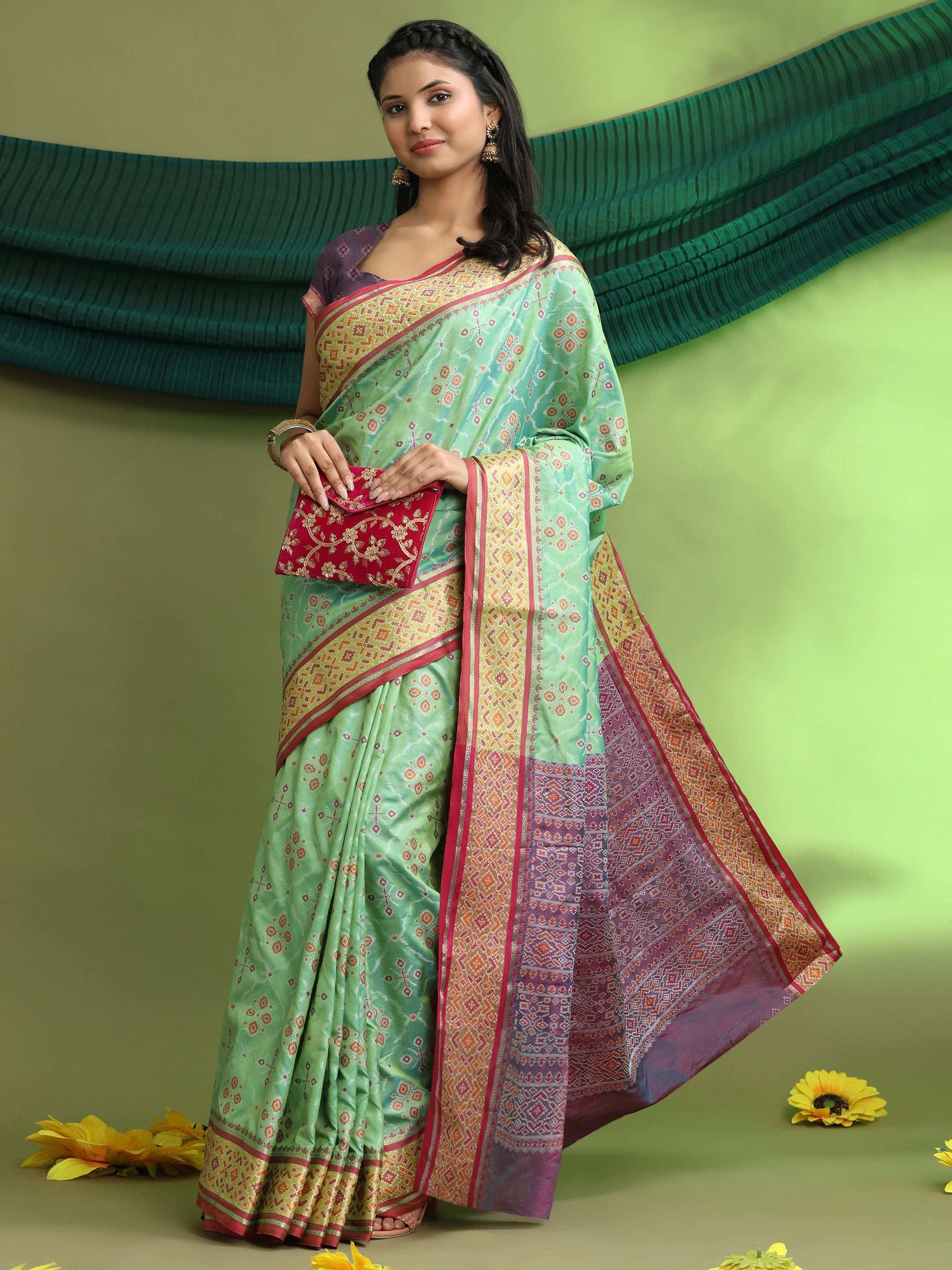 Woven Banarasi Patola Jacquard Pure Silk Saree