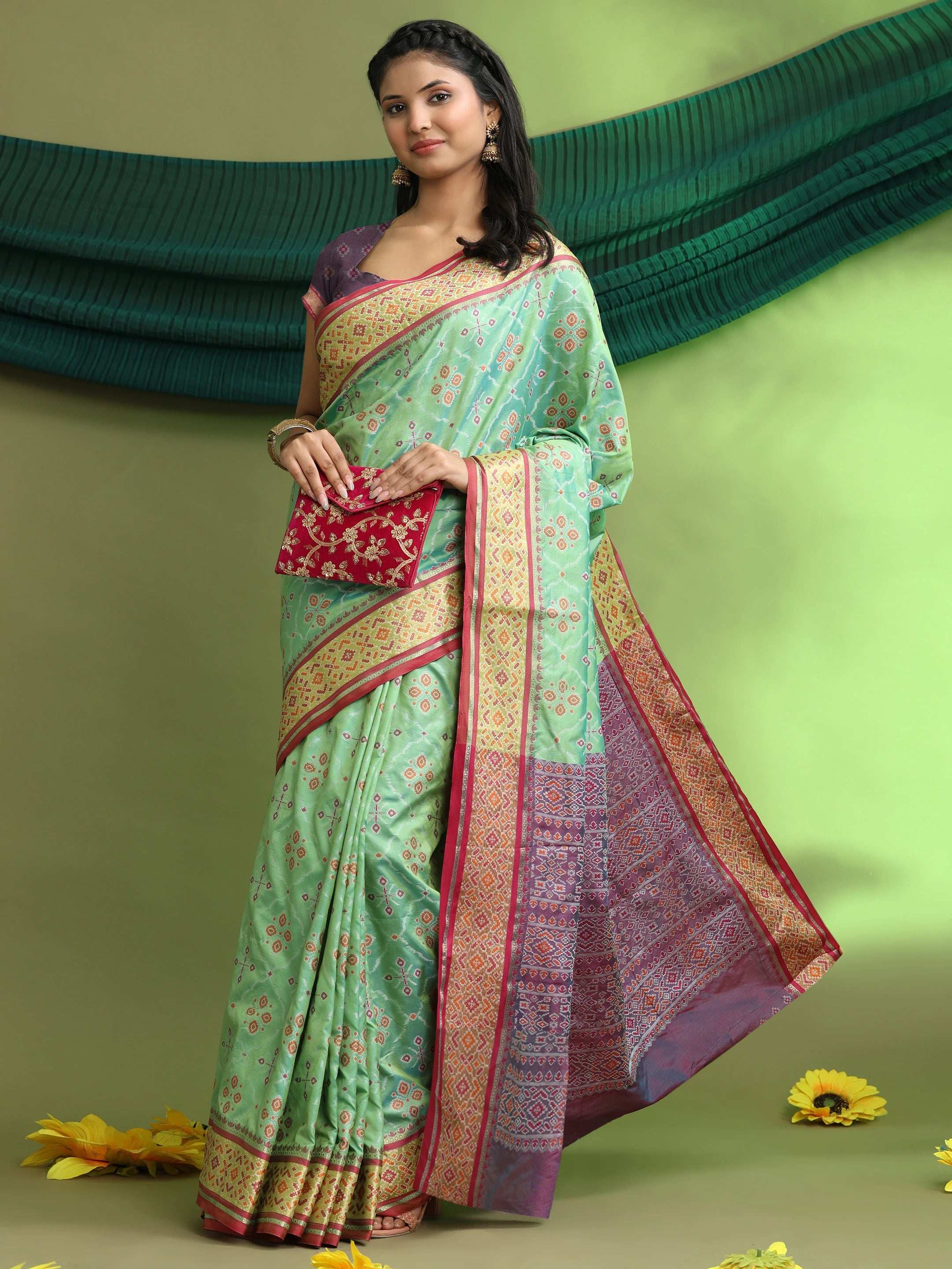 Woven Banarasi Patola Jacquard Pure Silk Saree