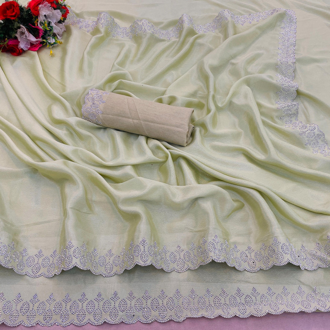 SIROSKI DAIMOND WORK SILK SAREE