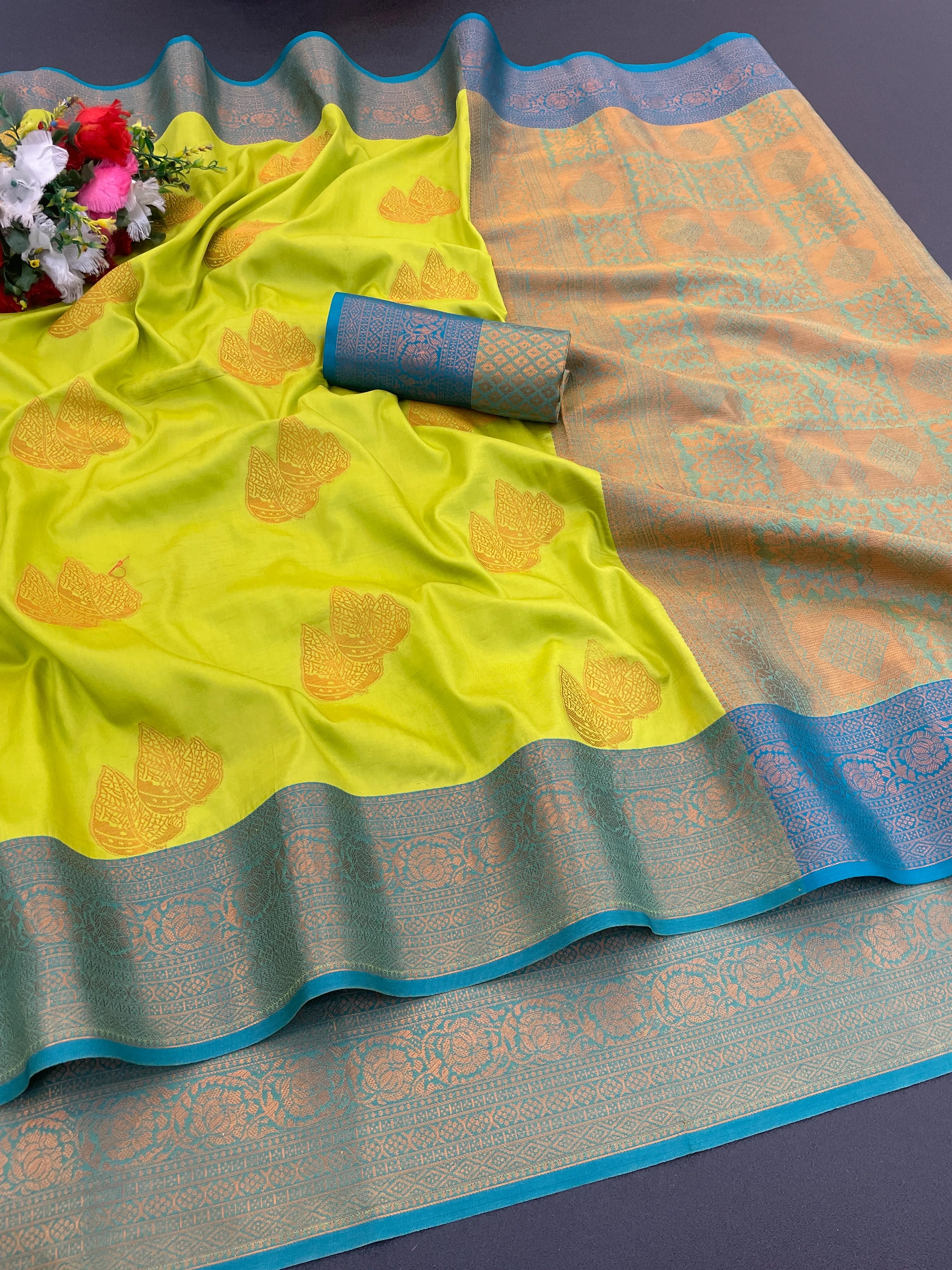 Banarasi Softy Copper Zari Weaving Kanjivaram Silk Saree