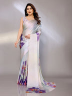 Abstract Print Crepe Silk Saree for Party Wear