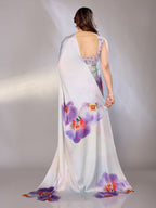 Abstract Print Crepe Silk Saree for Party Wear