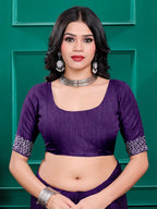 Silk  Siroski  Diamond Lace Work Saree