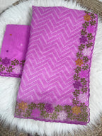 Bandhani Printed Cotton Silk Saree with Embroidery Work