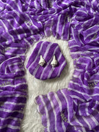 Designer Leheriya Print Georgette Saree with Handcrafted Cutdana and Diamond Work